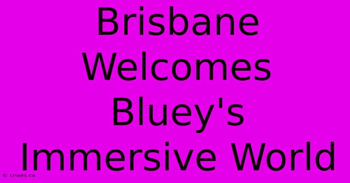 Brisbane Welcomes Bluey's Immersive World