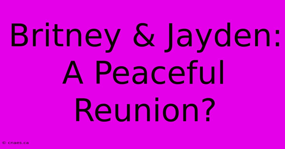 Britney & Jayden: A Peaceful Reunion?