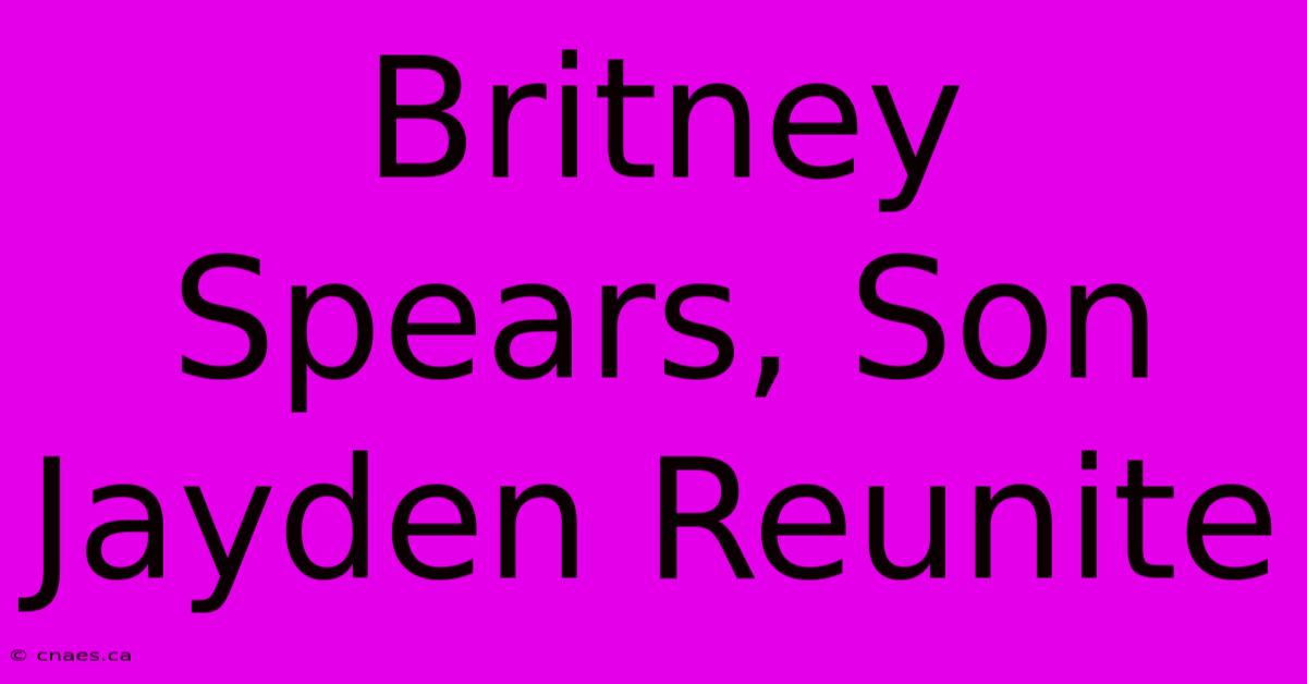 Britney Spears, Son Jayden Reunite