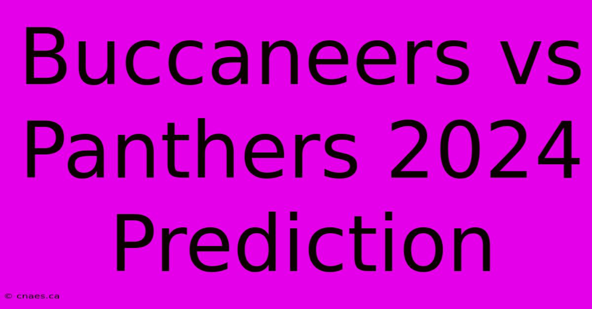 Buccaneers Vs Panthers 2024 Prediction