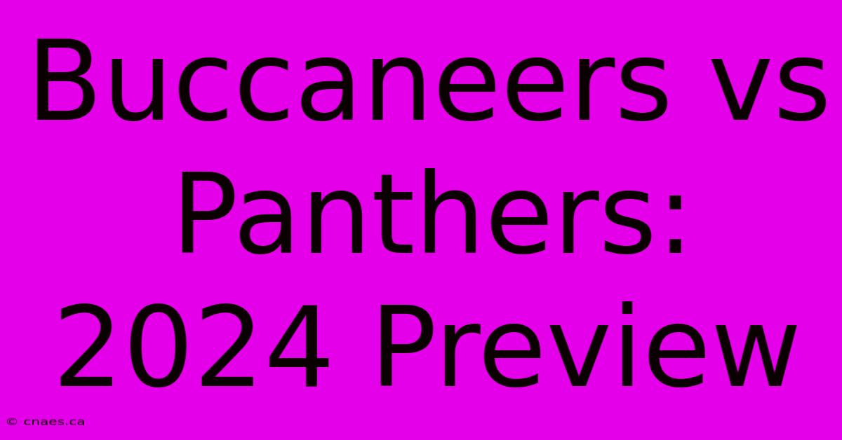 Buccaneers Vs Panthers: 2024 Preview