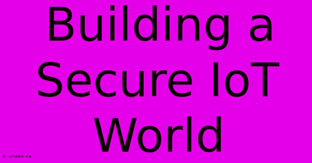 Building A Secure IoT World