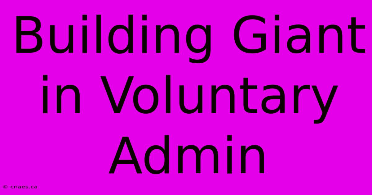 Building Giant In Voluntary Admin