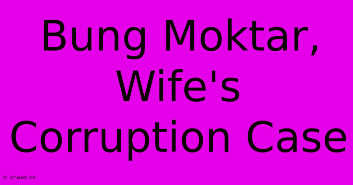 Bung Moktar, Wife's Corruption Case