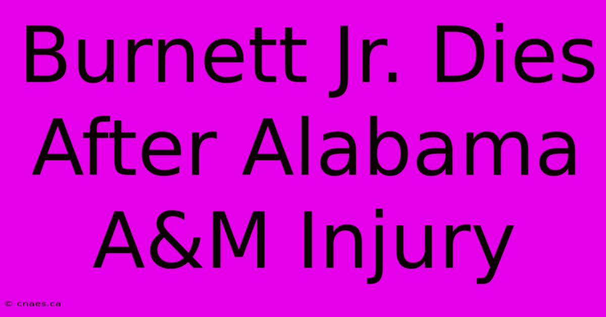 Burnett Jr. Dies After Alabama A&M Injury