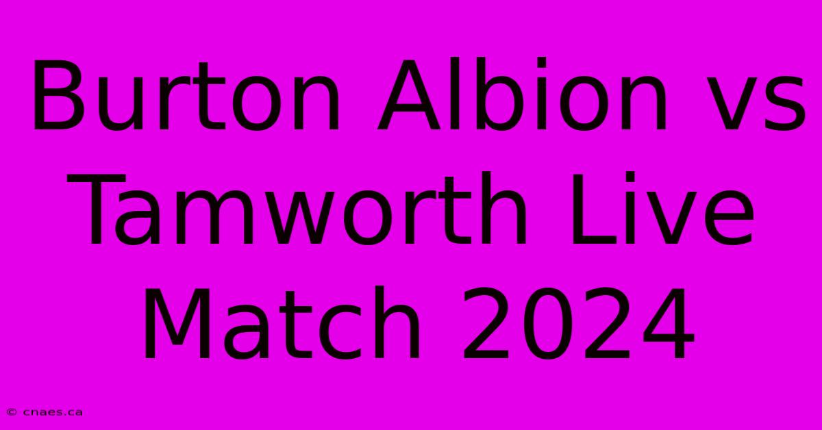 Burton Albion Vs Tamworth Live Match 2024