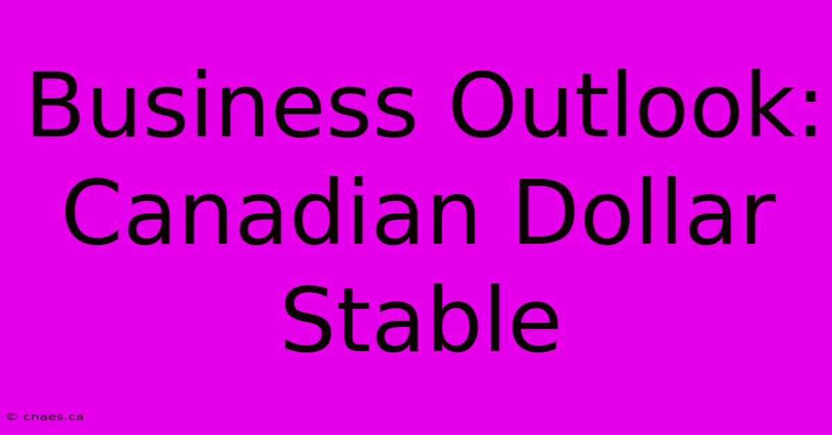 Business Outlook: Canadian Dollar Stable