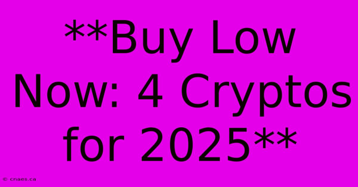 **Buy Low Now: 4 Cryptos For 2025**