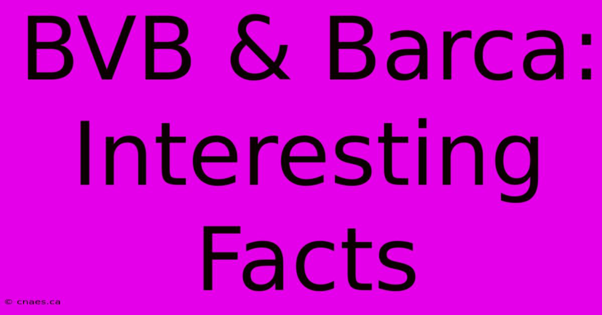 BVB & Barca: Interesting Facts