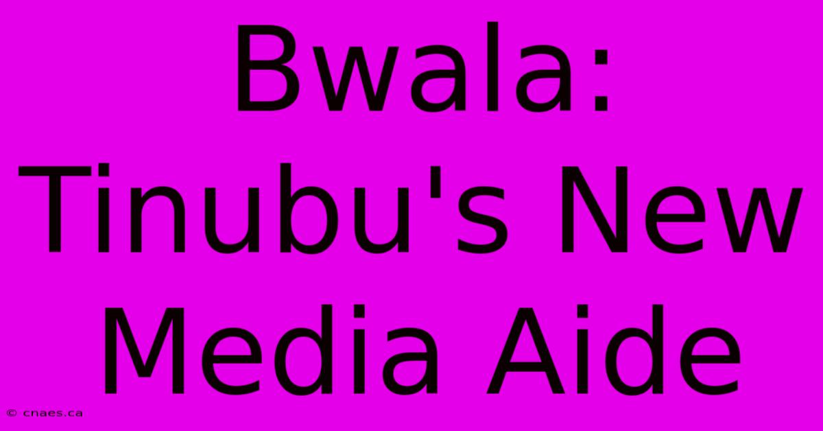 Bwala: Tinubu's New Media Aide