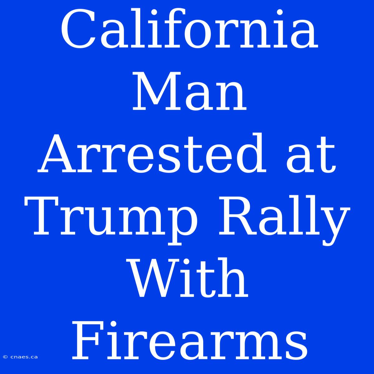 California Man Arrested At Trump Rally With Firearms