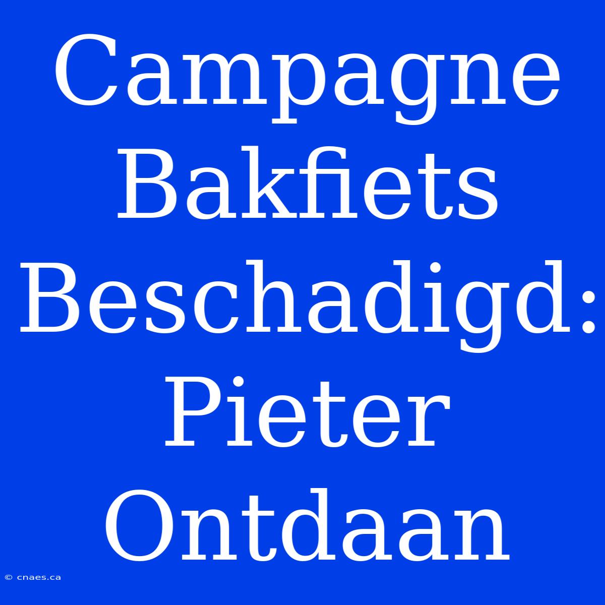 Campagne Bakfiets Beschadigd: Pieter Ontdaan