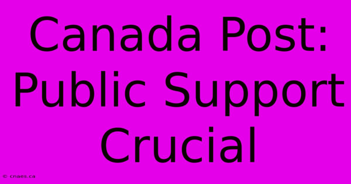 Canada Post: Public Support Crucial