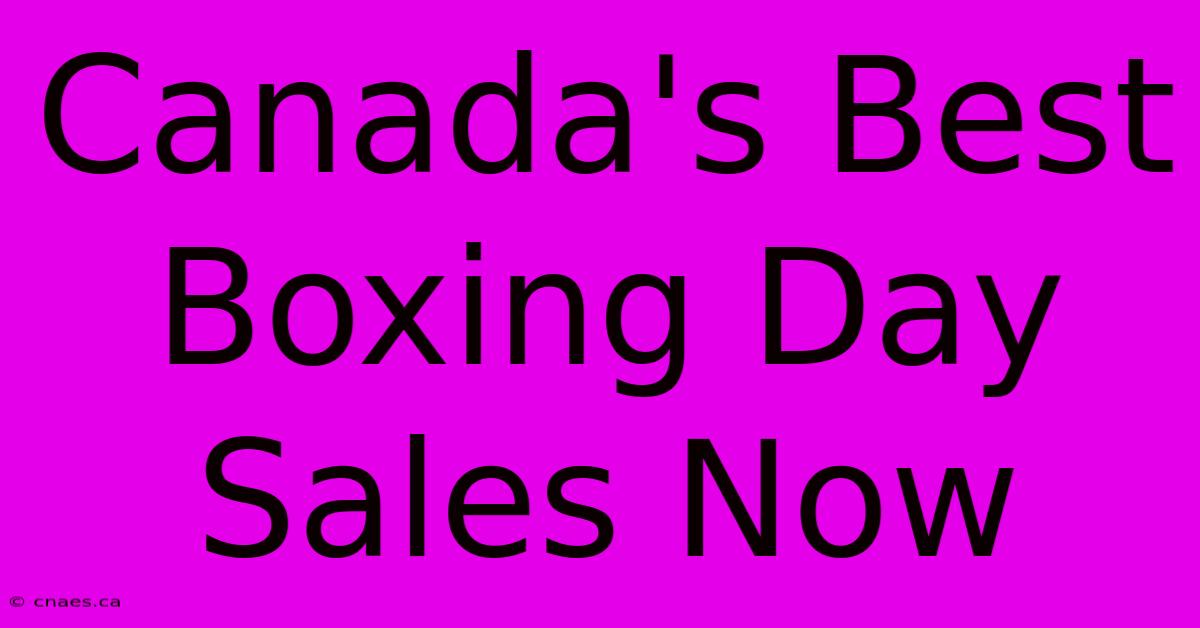 Canada's Best Boxing Day Sales Now