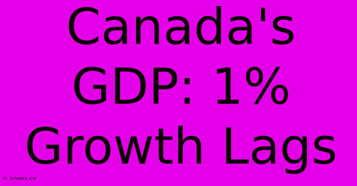 Canada's GDP: 1% Growth Lags