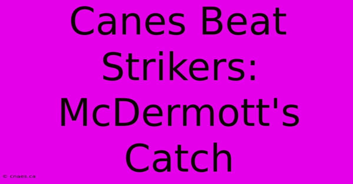 Canes Beat Strikers: McDermott's Catch