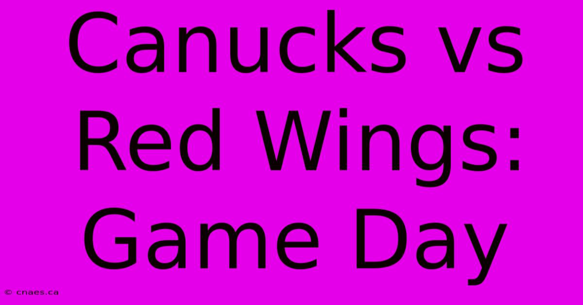 Canucks Vs Red Wings: Game Day