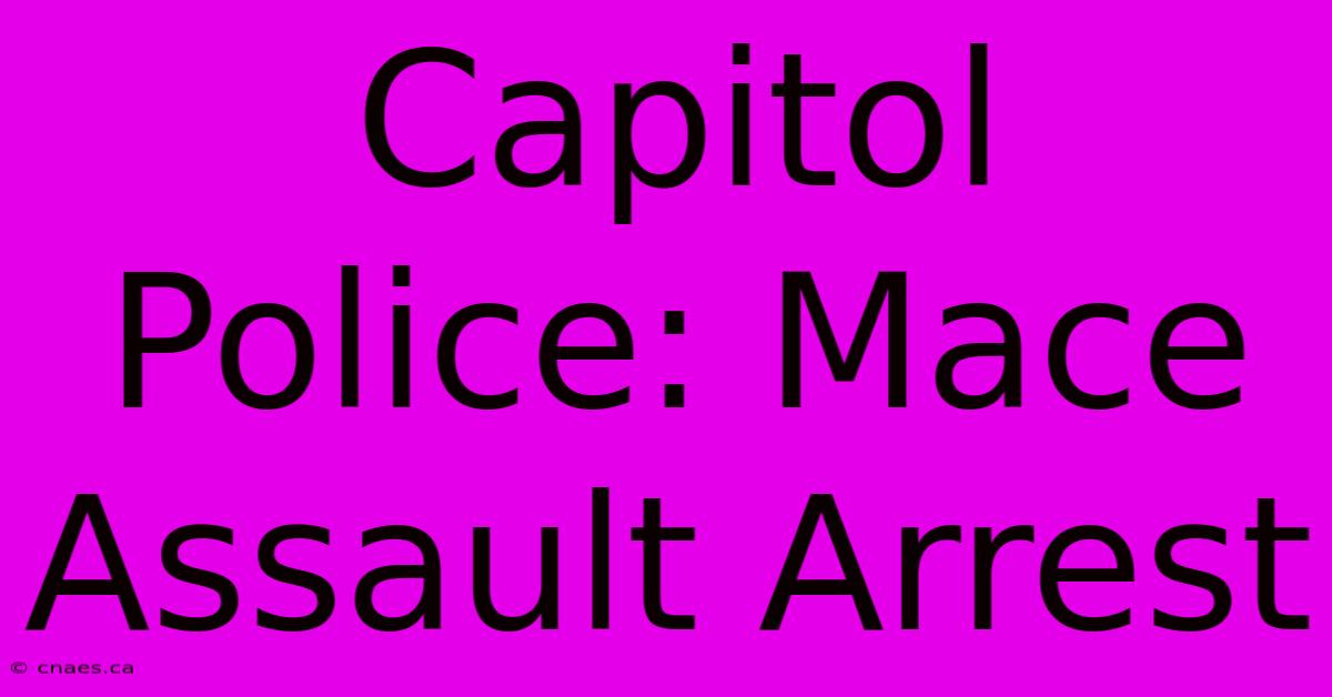 Capitol Police: Mace Assault Arrest