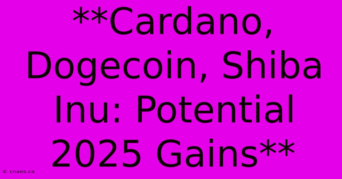 **Cardano, Dogecoin, Shiba Inu: Potential 2025 Gains**