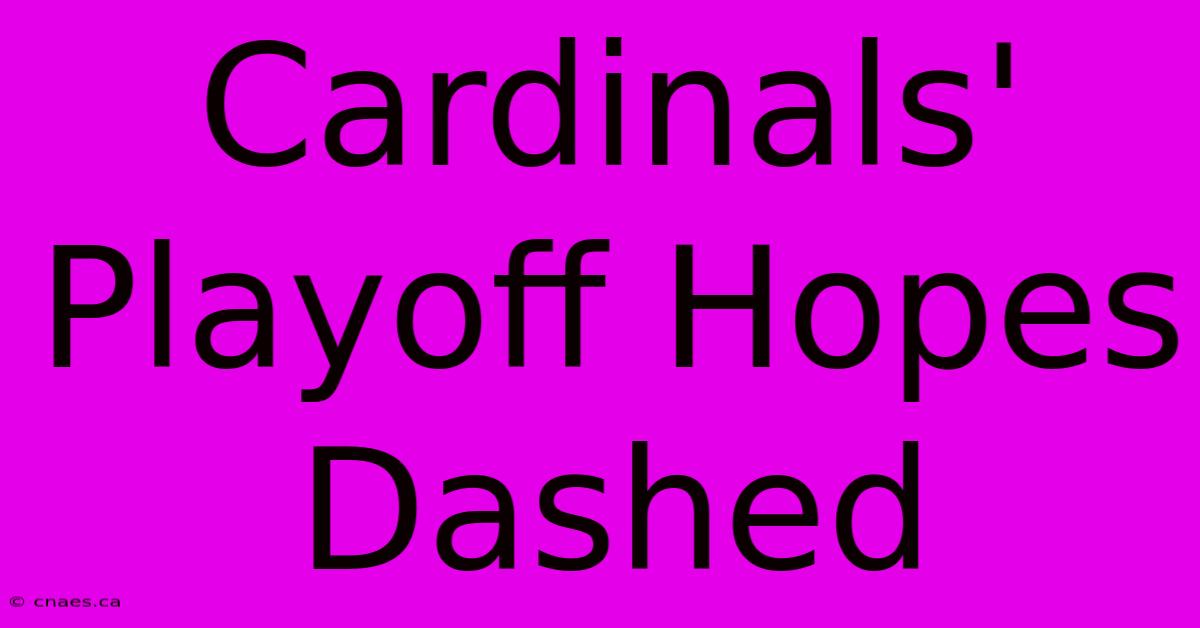 Cardinals' Playoff Hopes Dashed