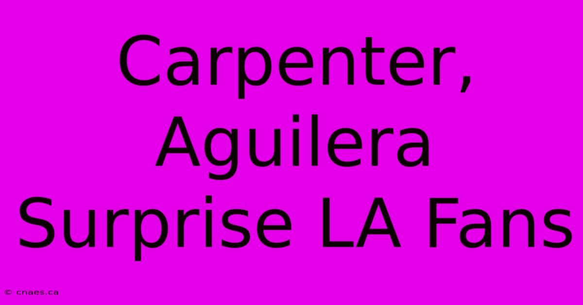 Carpenter, Aguilera Surprise LA Fans