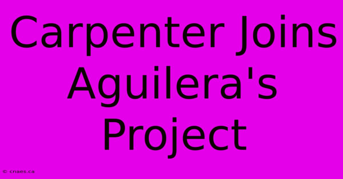 Carpenter Joins Aguilera's Project