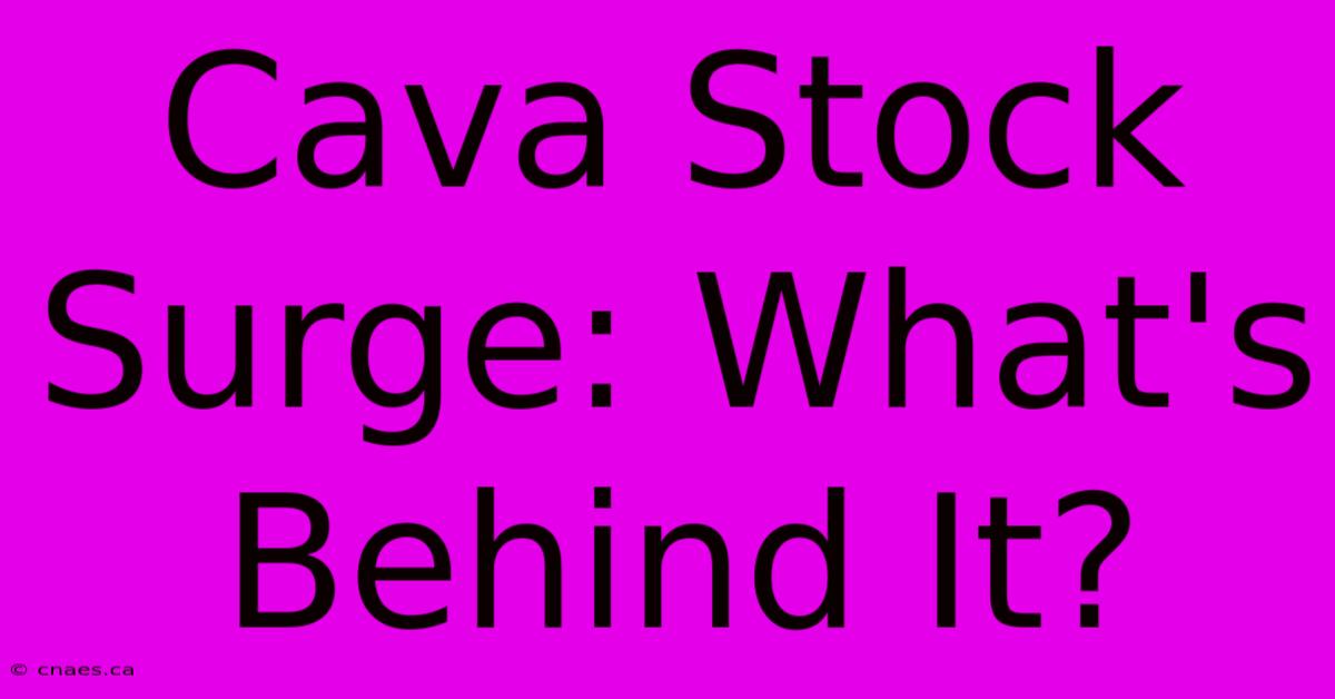 Cava Stock Surge: What's Behind It?