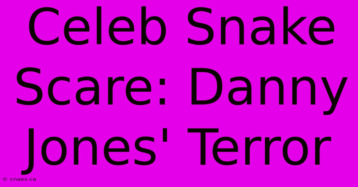 Celeb Snake Scare: Danny Jones' Terror