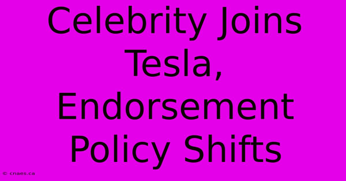 Celebrity Joins Tesla, Endorsement Policy Shifts