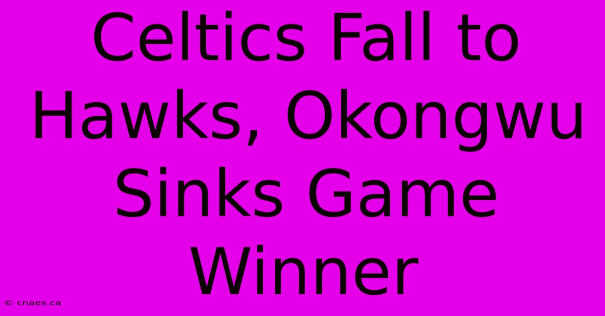 Celtics Fall To Hawks, Okongwu Sinks Game Winner 