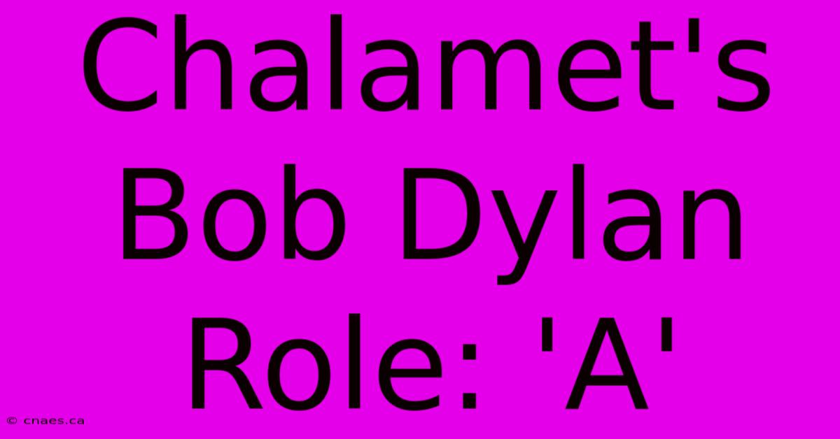 Chalamet's Bob Dylan Role: 'A'