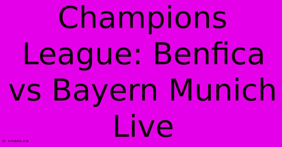 Champions League: Benfica Vs Bayern Munich Live