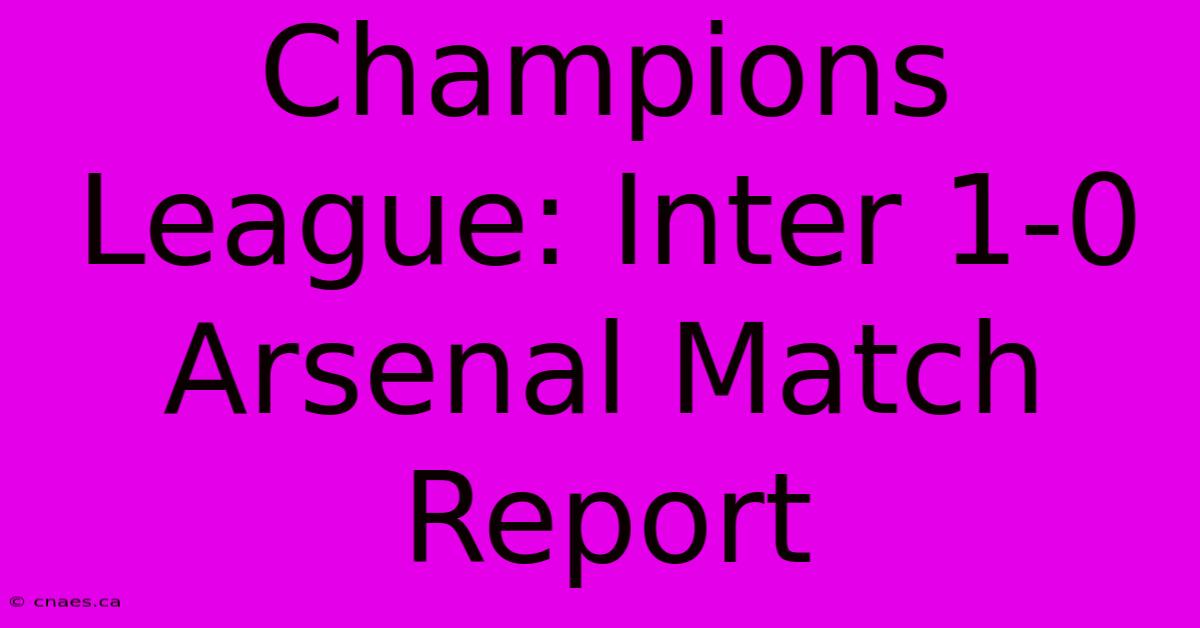 Champions League: Inter 1-0 Arsenal Match Report 