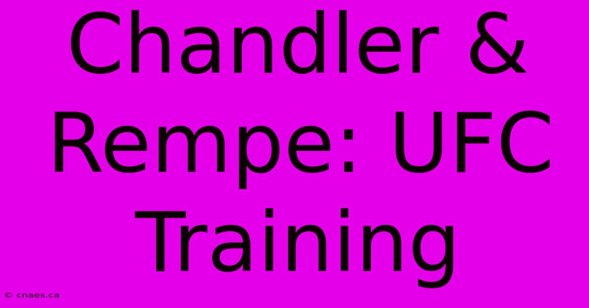 Chandler & Rempe: UFC Training