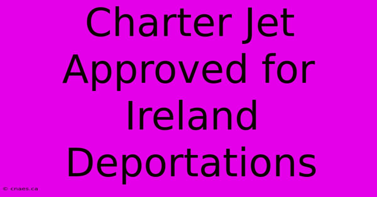 Charter Jet Approved For Ireland Deportations