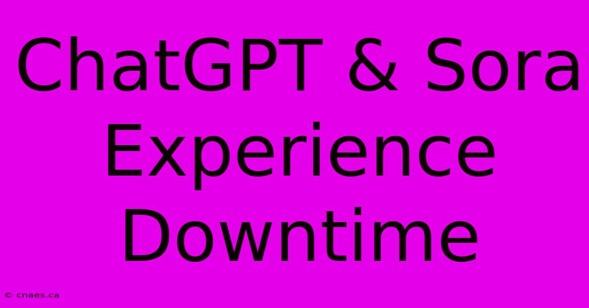 ChatGPT & Sora Experience Downtime