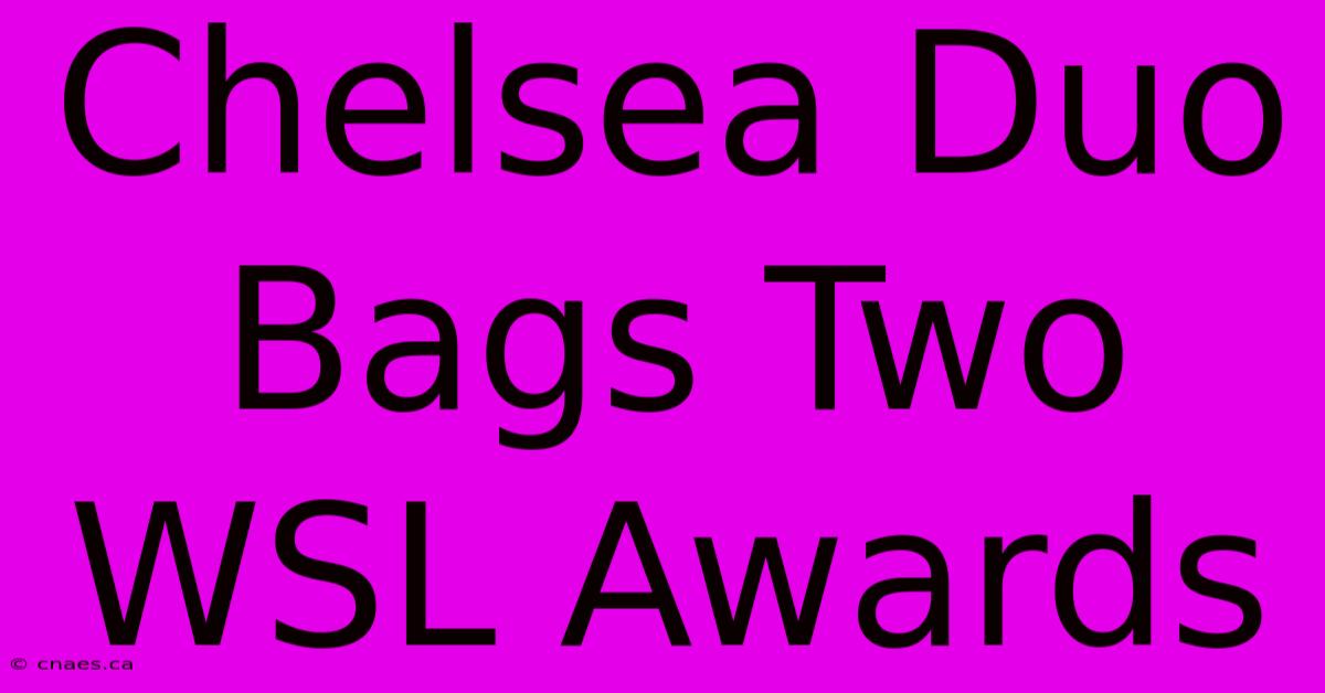 Chelsea Duo Bags Two WSL Awards