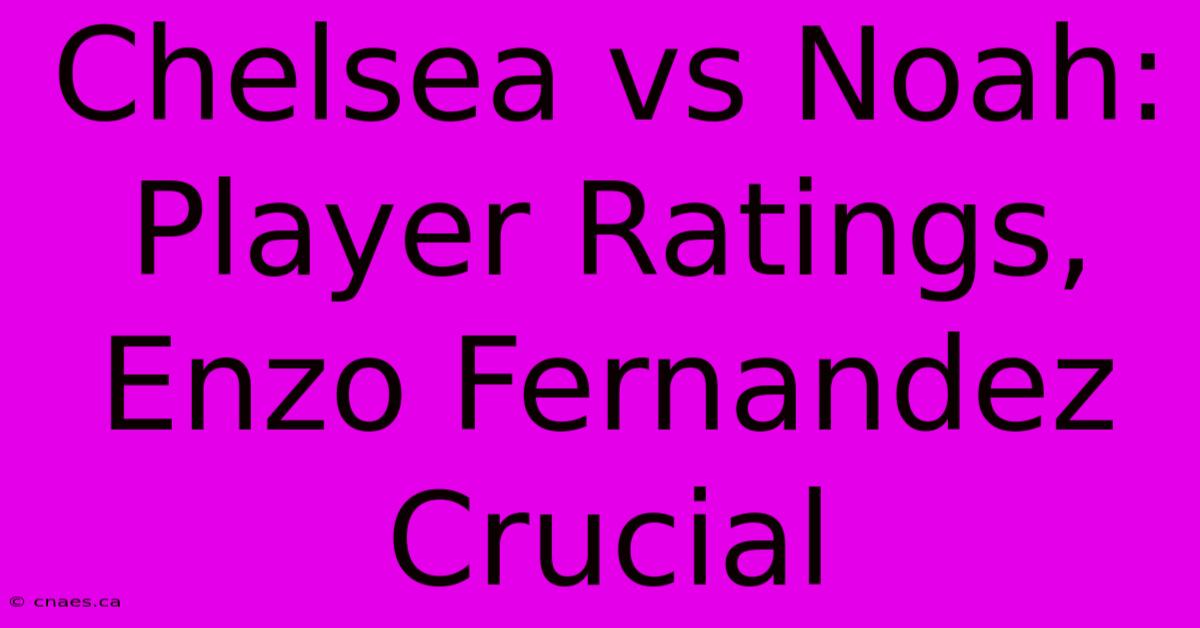 Chelsea Vs Noah: Player Ratings, Enzo Fernandez Crucial