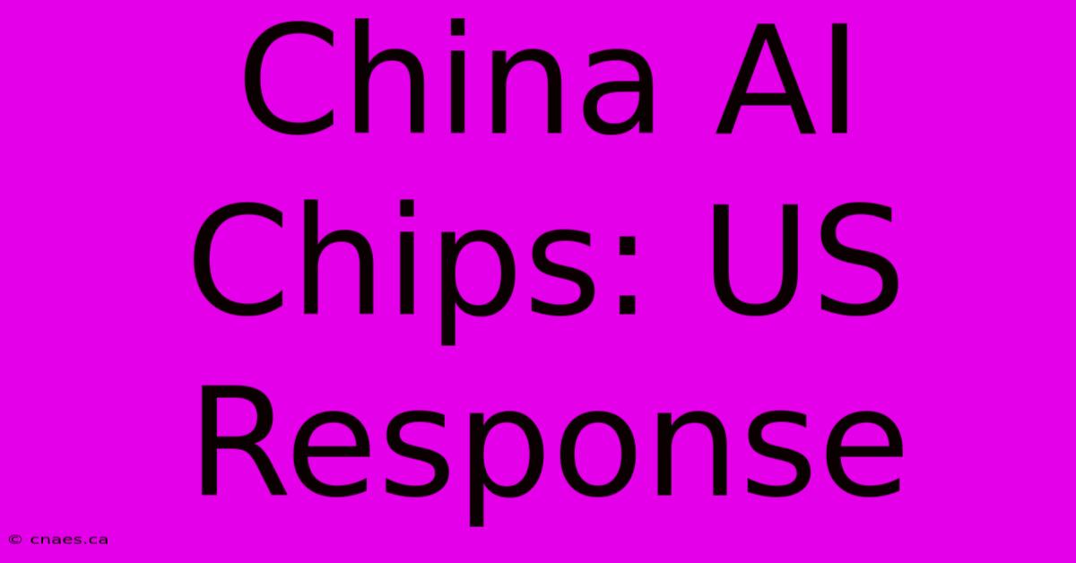 China AI Chips: US Response