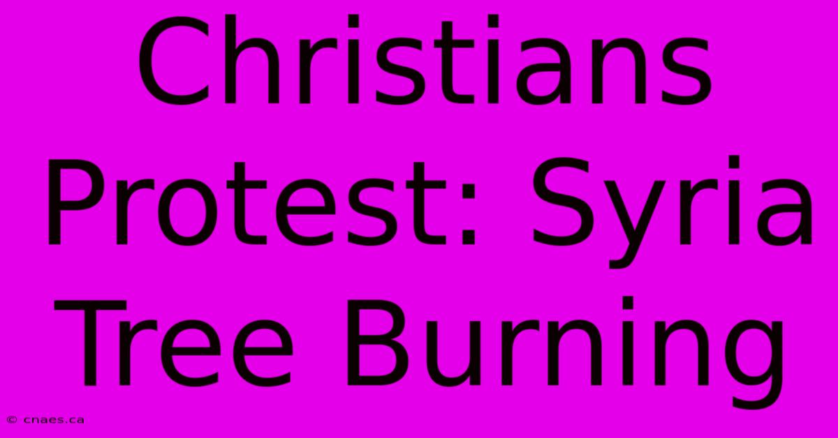 Christians Protest: Syria Tree Burning