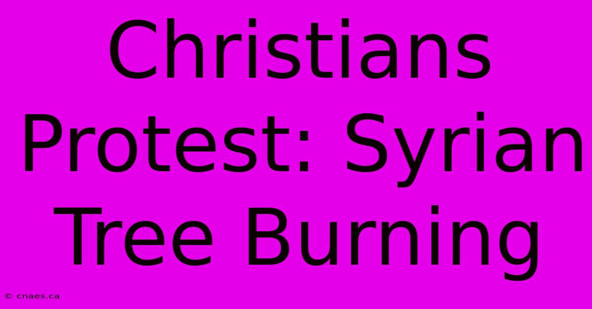 Christians Protest: Syrian Tree Burning