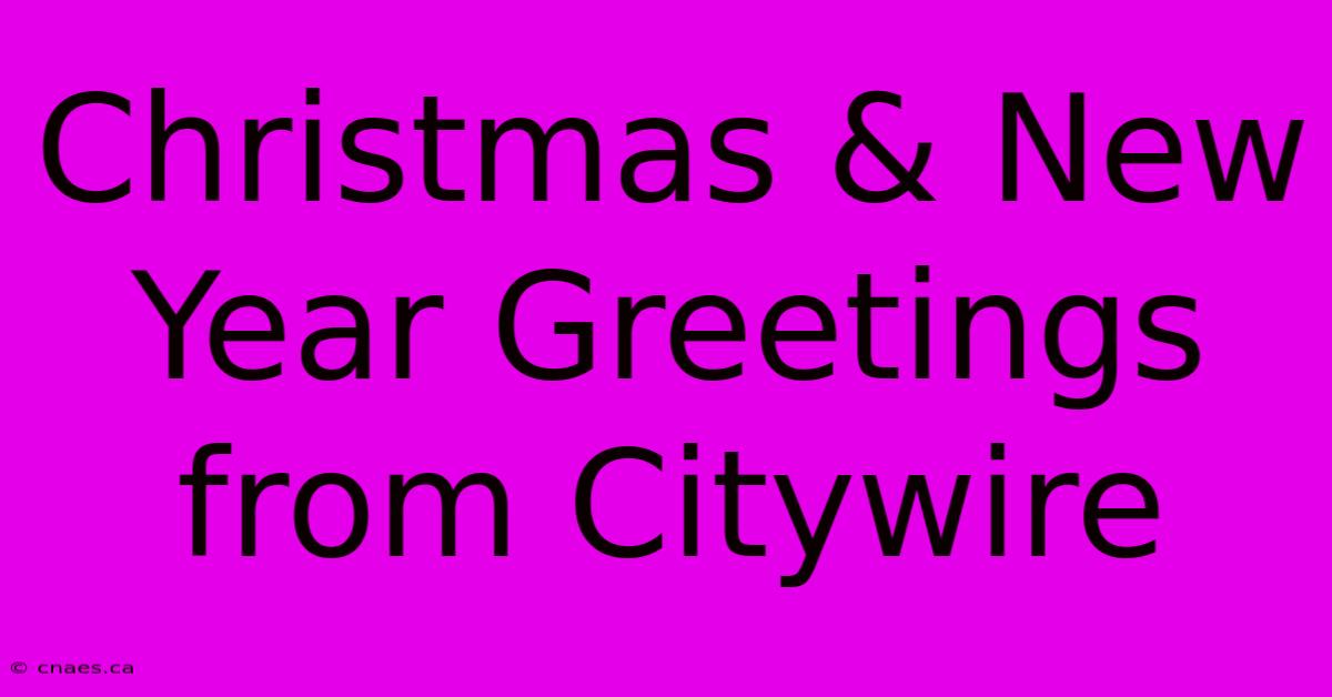 Christmas & New Year Greetings From Citywire