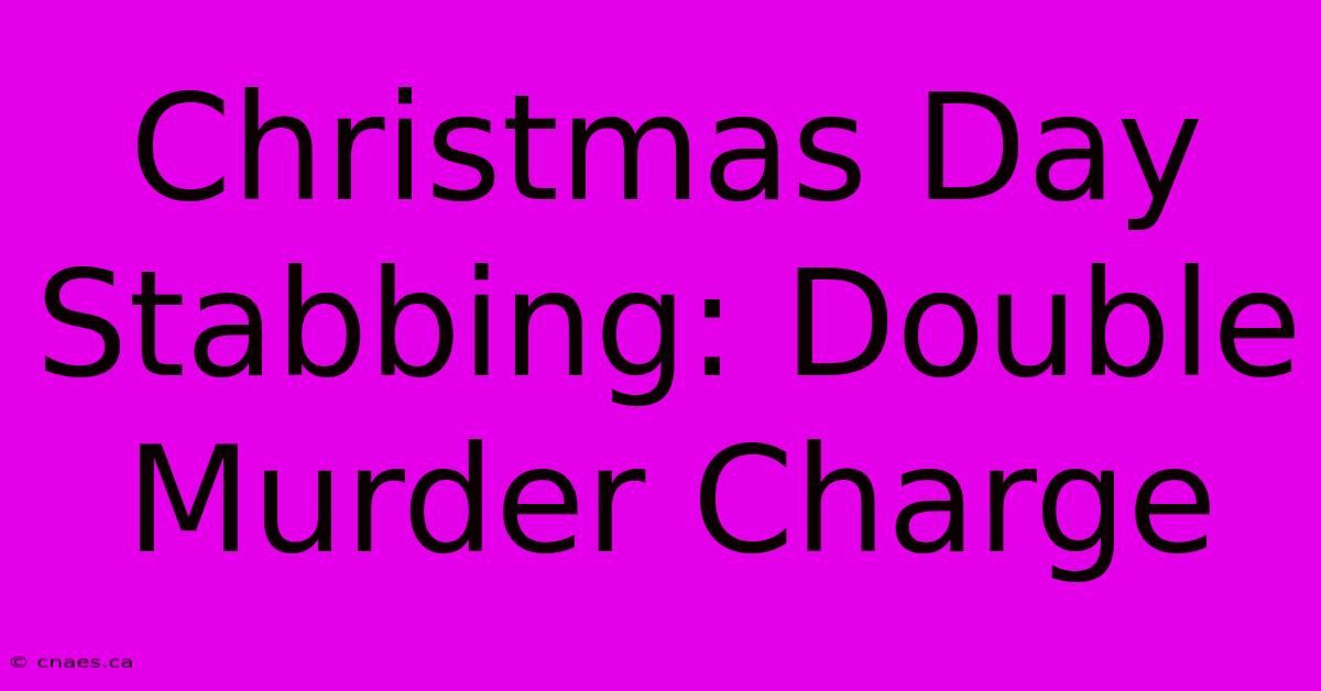 Christmas Day Stabbing: Double Murder Charge