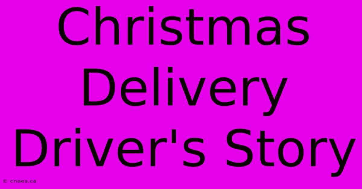 Christmas Delivery Driver's Story