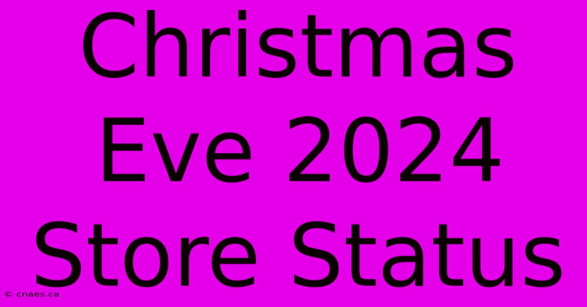 Christmas Eve 2024 Store Status