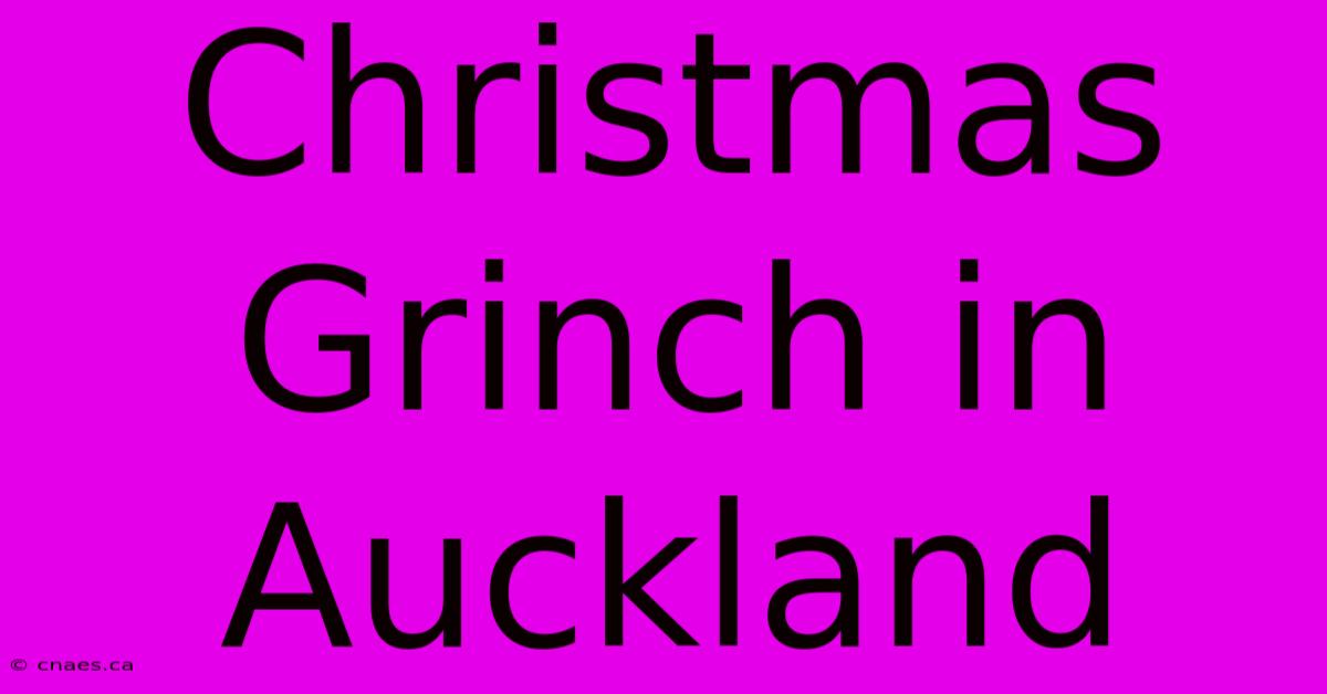 Christmas Grinch In Auckland