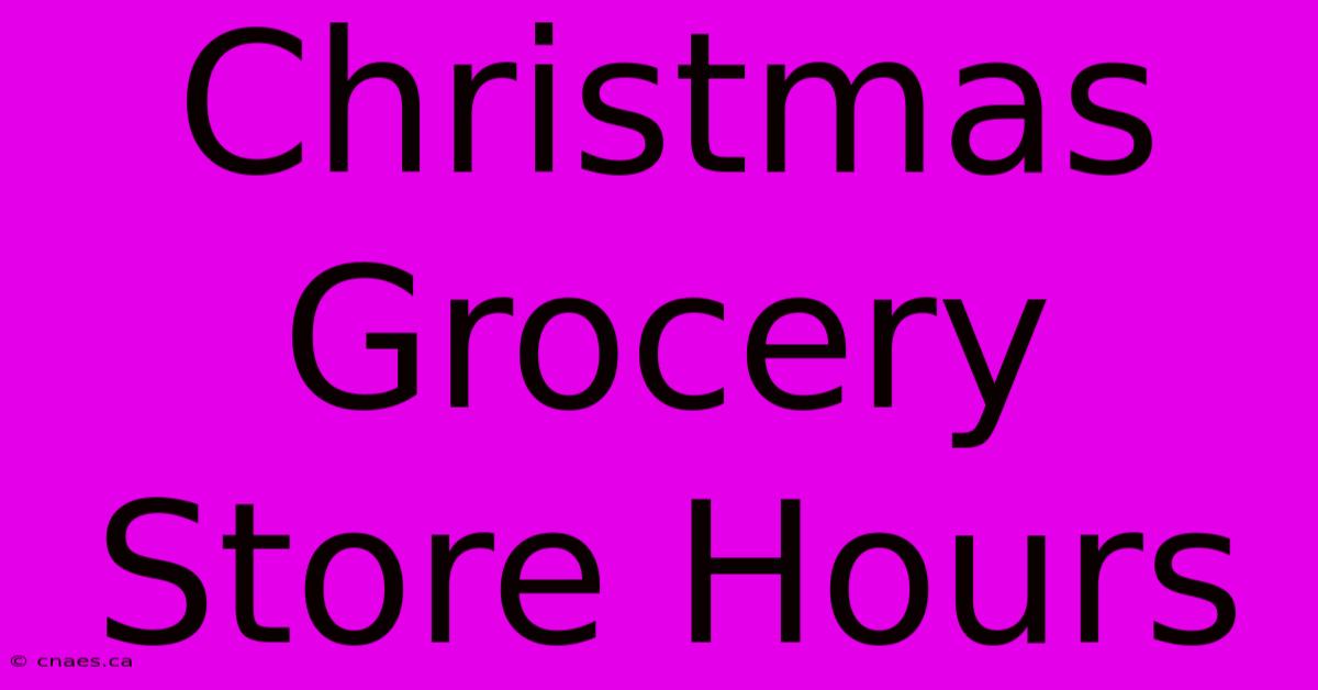 Christmas Grocery Store Hours