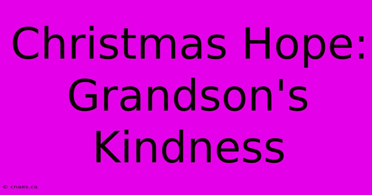 Christmas Hope: Grandson's Kindness