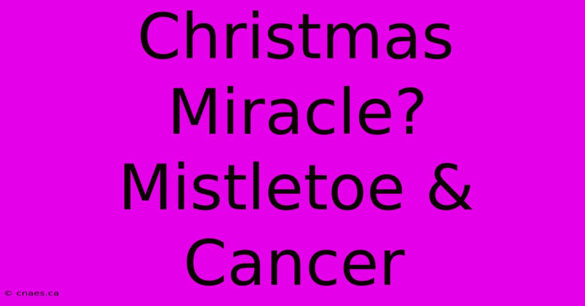 Christmas Miracle? Mistletoe & Cancer