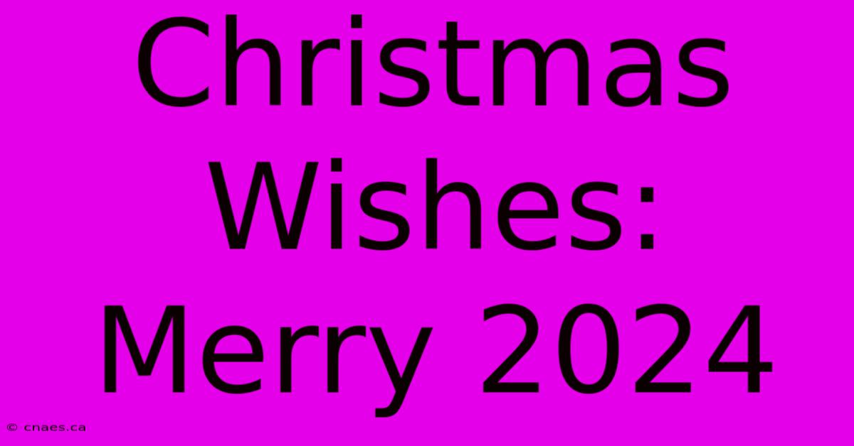 Christmas Wishes: Merry 2024